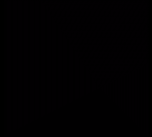 An animation of an abstract black and white star-like form with dots traveling back on forth in its spires