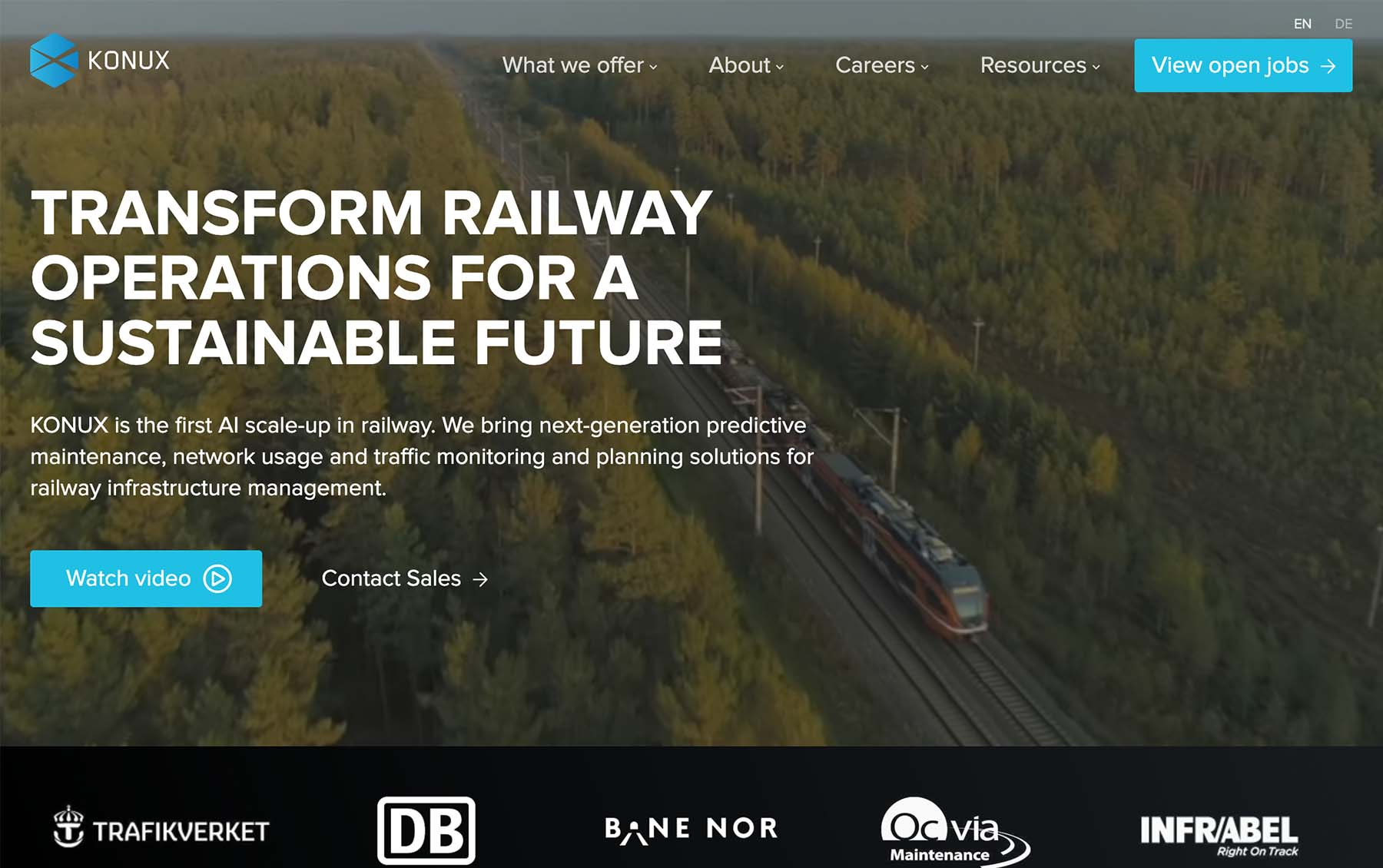 The KONUX website homepage