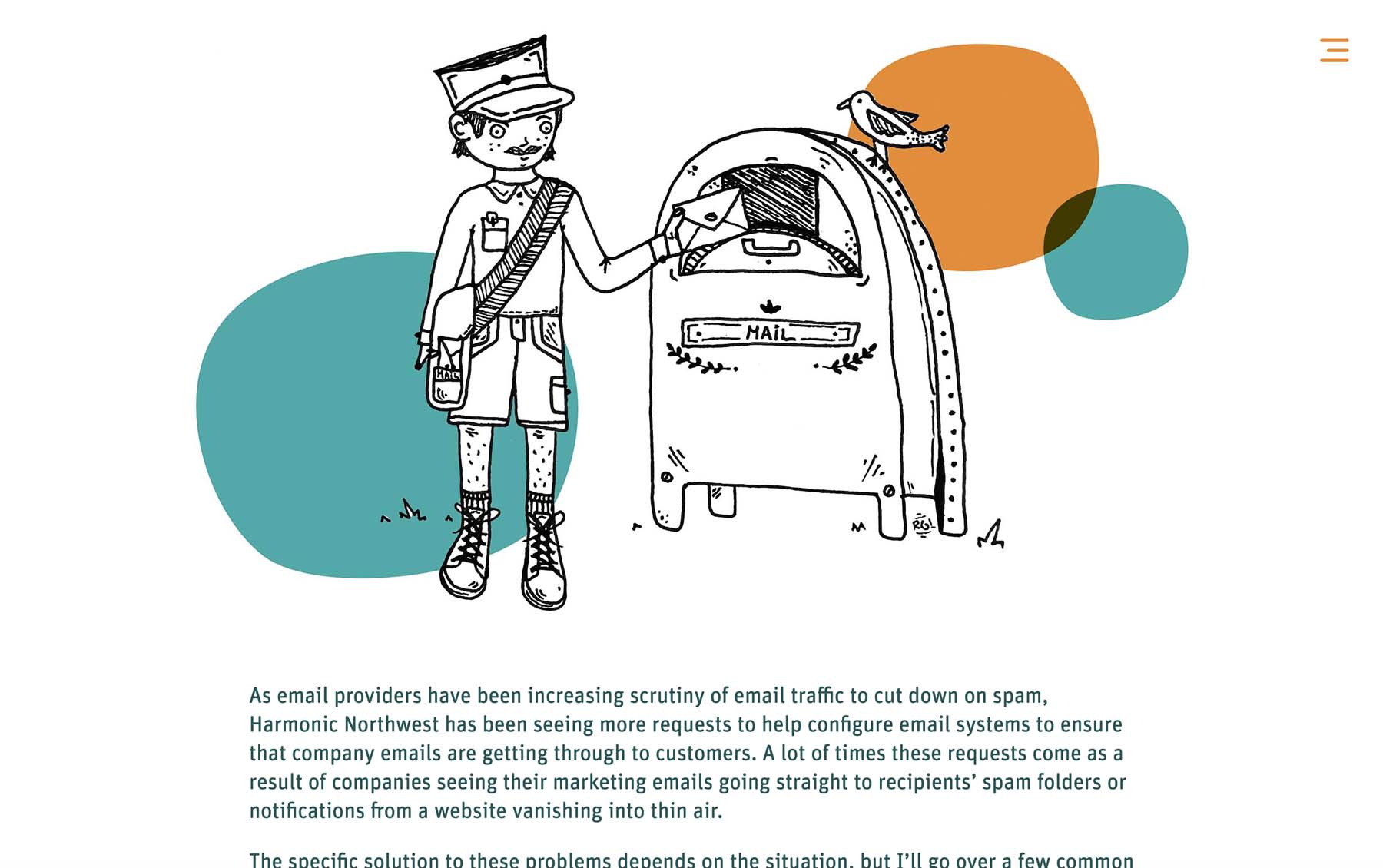 A screenshot from harmonicnw.com featuring a blog post
